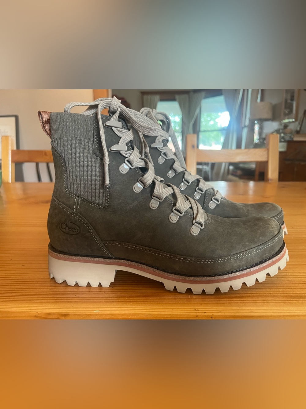 Chaco Women's Fields Smoke Gray Lace-Up Ankle Boots